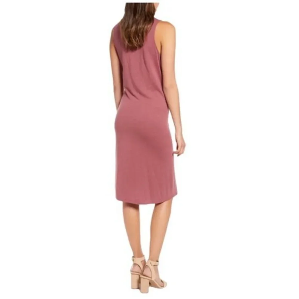 CHELSEA28 | Asymmetrical Midi Tank Dress - Burgundy Crush - Picture 4 of 5